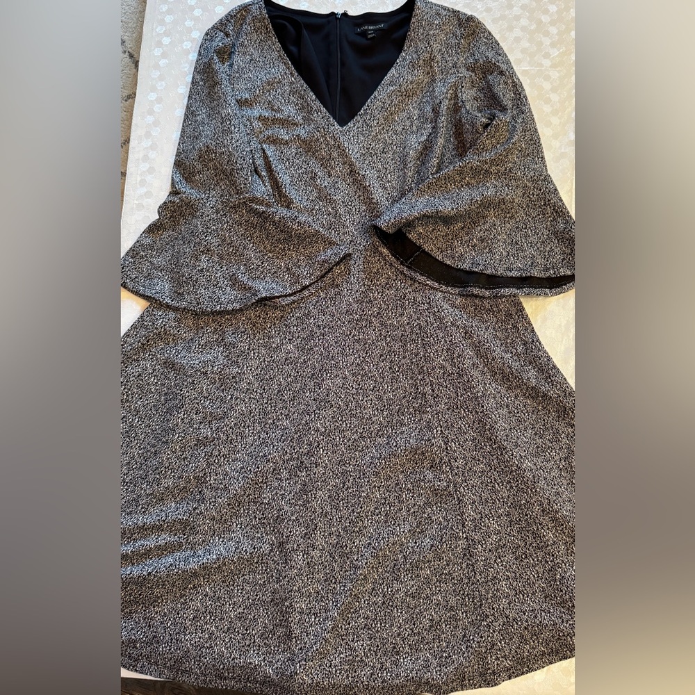 Lane Bryant Black and Gray Dress